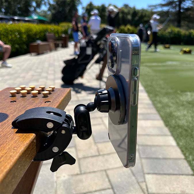 MagSafe iPhone mounted on Clip-Pod